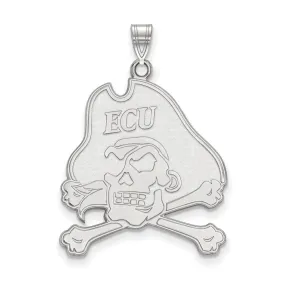 10k White Gold East Carolina U XL Mascot Pendant