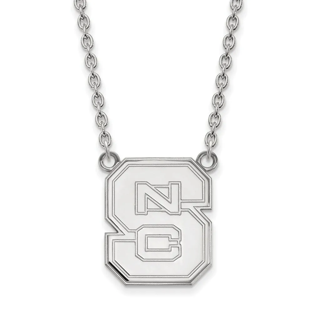 10k White Gold North Carolina Large 'NCS' Pendant Necklace