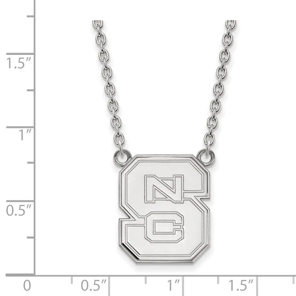 10k White Gold North Carolina Large 'NCS' Pendant Necklace