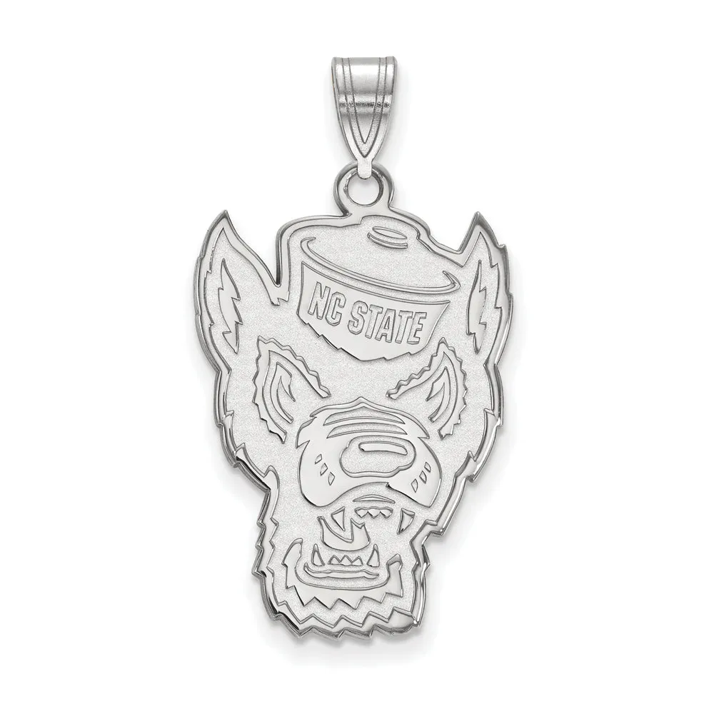 10k White Gold North Carolina State XL Logo Pendant