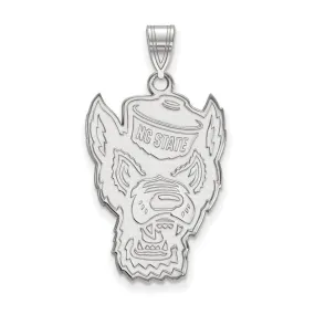 10k White Gold North Carolina State XL Logo Pendant