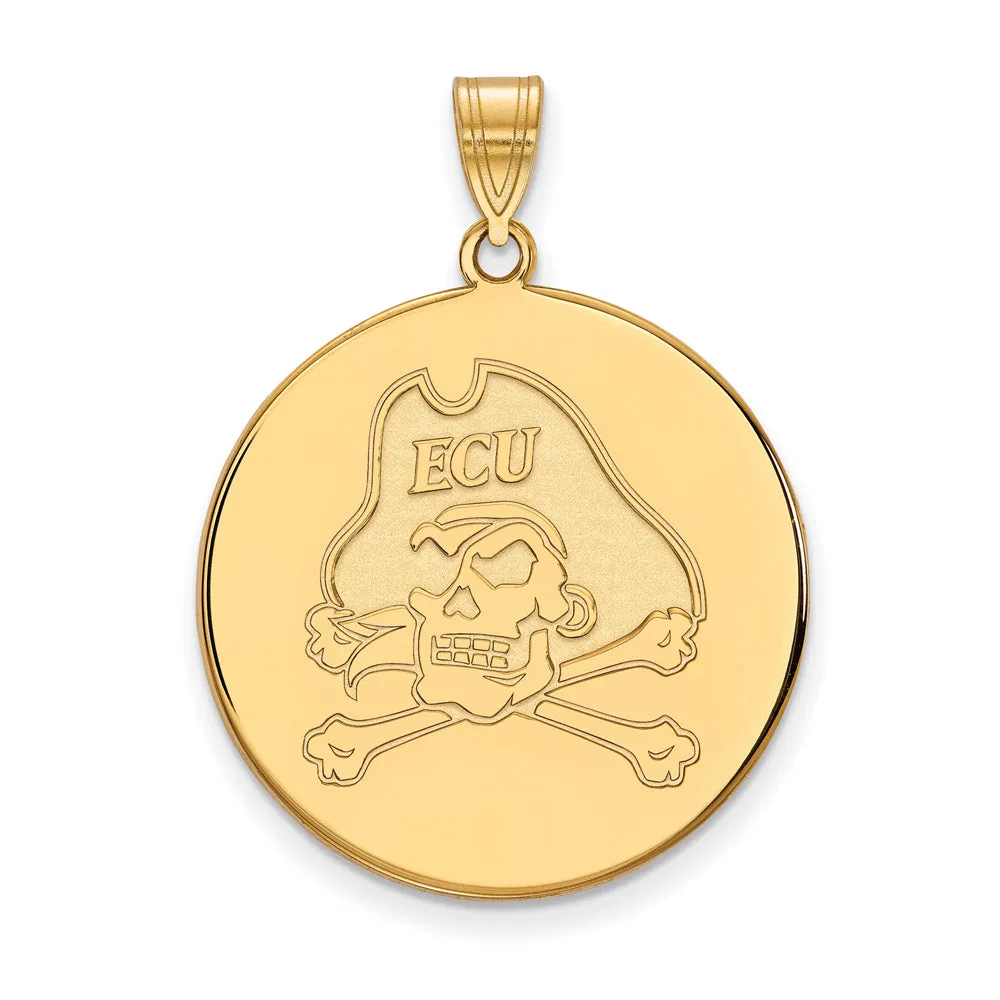 10k Yellow Gold East Carolina U XL Disc Pendant