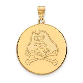 10k Yellow Gold East Carolina U XL Disc Pendant