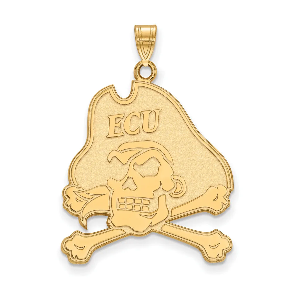 10k Yellow Gold East Carolina U XL Mascot Pendant