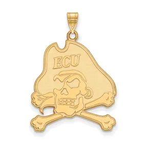 14k Yellow Gold East Carolina U XL Mascot Pendant