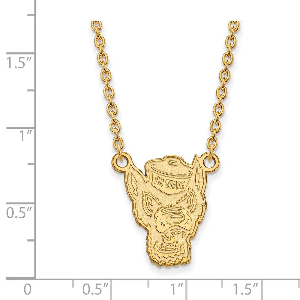 14k Yellow Gold North Carolina Lg Logo Pendant Necklace