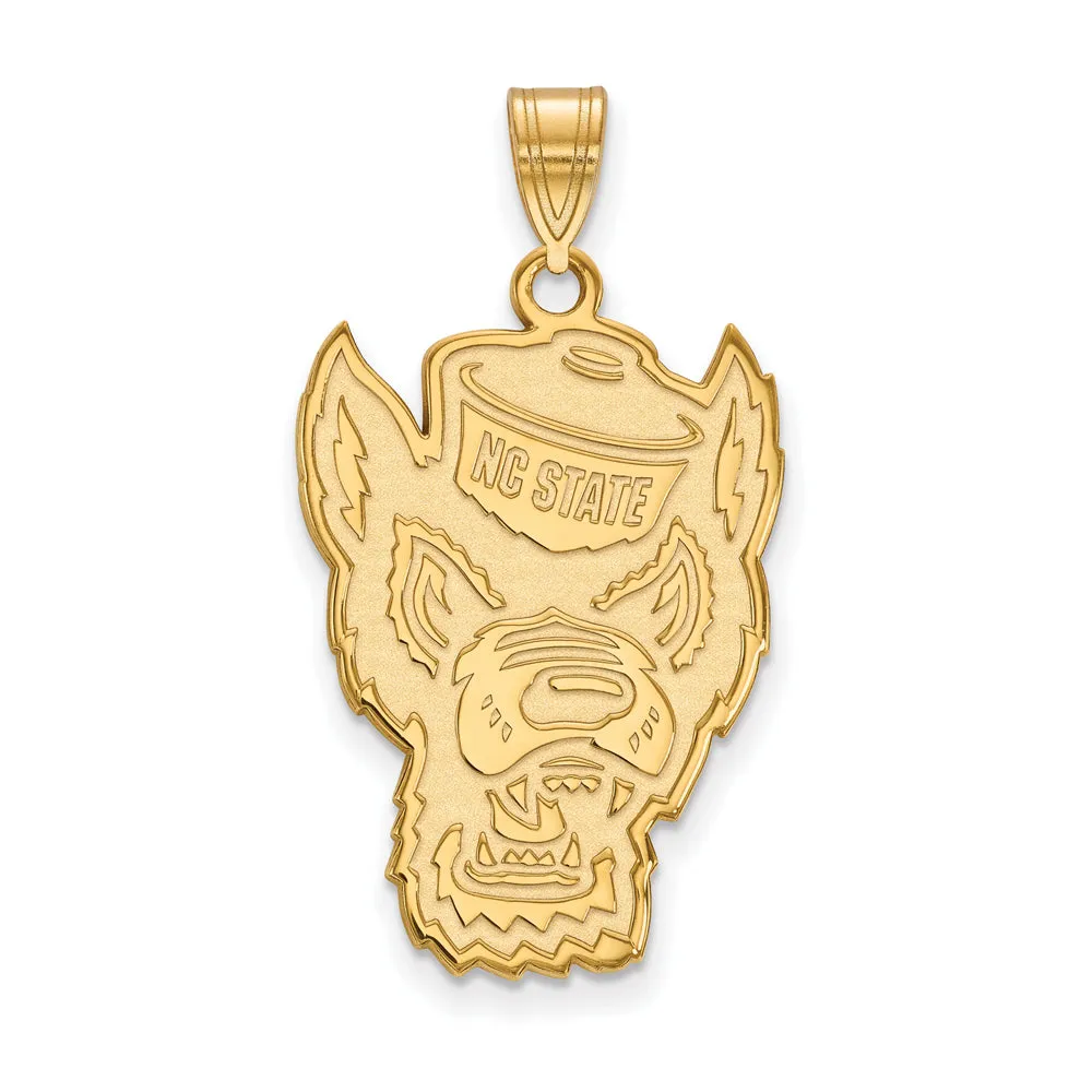 14k Yellow Gold North Carolina State XL Logo Pendant