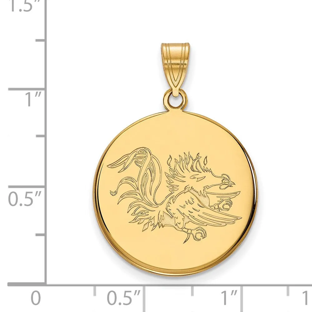 14k Yellow Gold South Carolina Large Disc Pendant