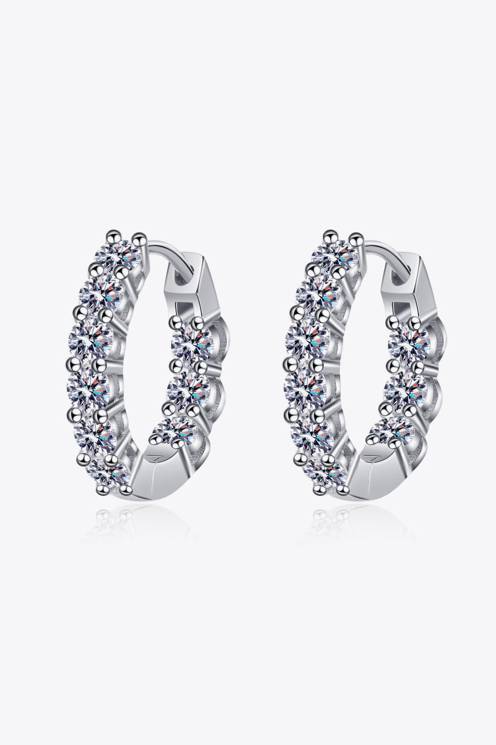 1.8 Ct Moissanite Hoop Earrings