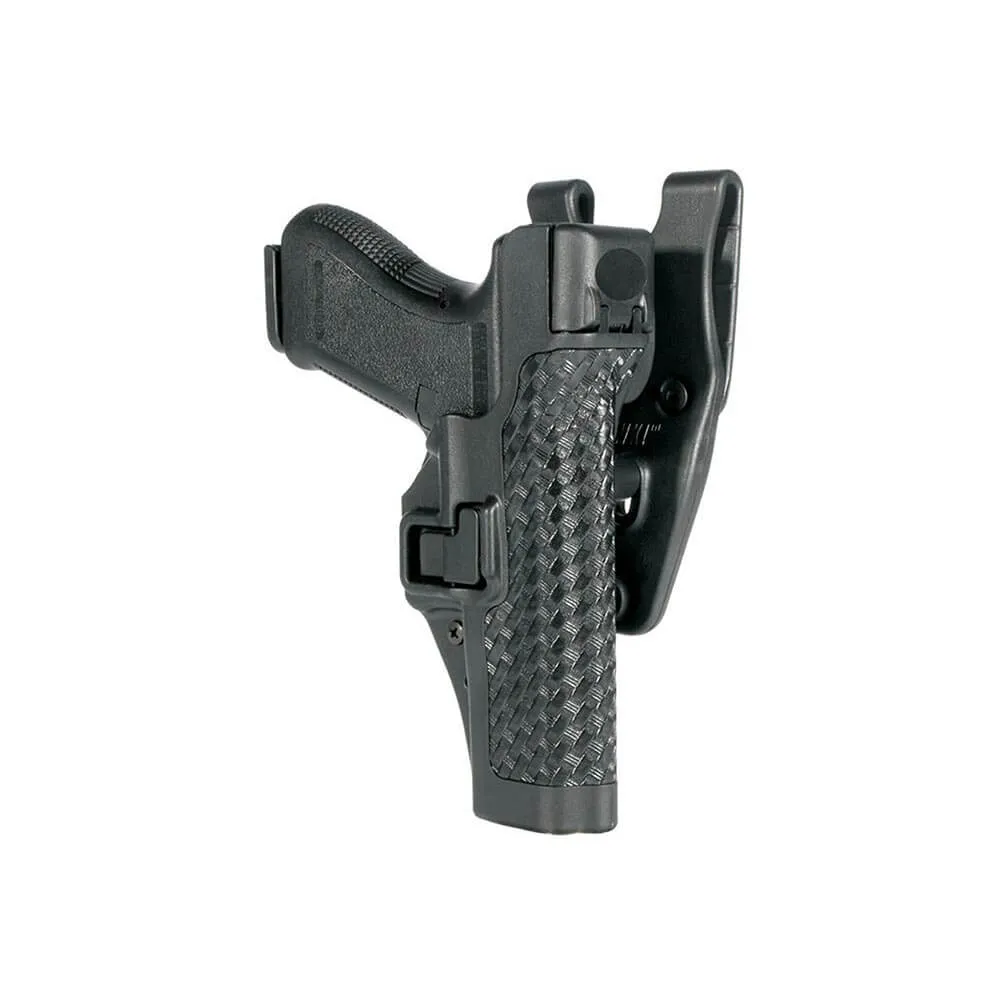 44H100BW-R FUNDA DERECHA SERPA GRABADA NIVEL 3 MARCA BLACKHAWK PARA GLOCK 17