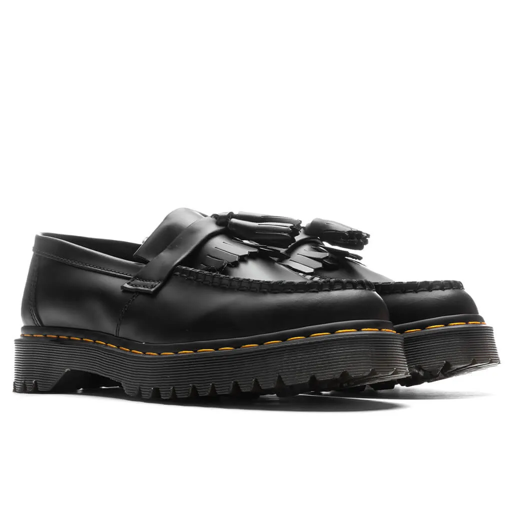 Adrian Bex Smooth Leather Tassel Loafers - Black