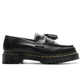 Adrian Bex Smooth Leather Tassel Loafers - Black