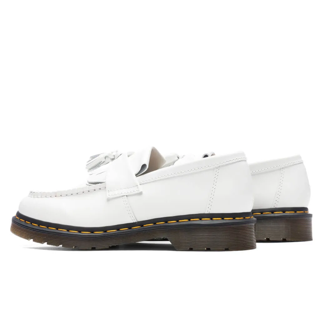 Adrian Y's Smooth Leather Tassel Loafer - White