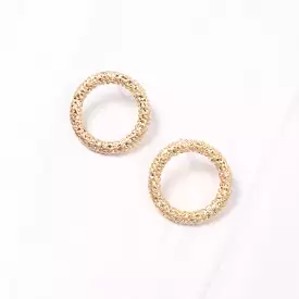 Apollo Textured Circle Earrings - Matte Gold