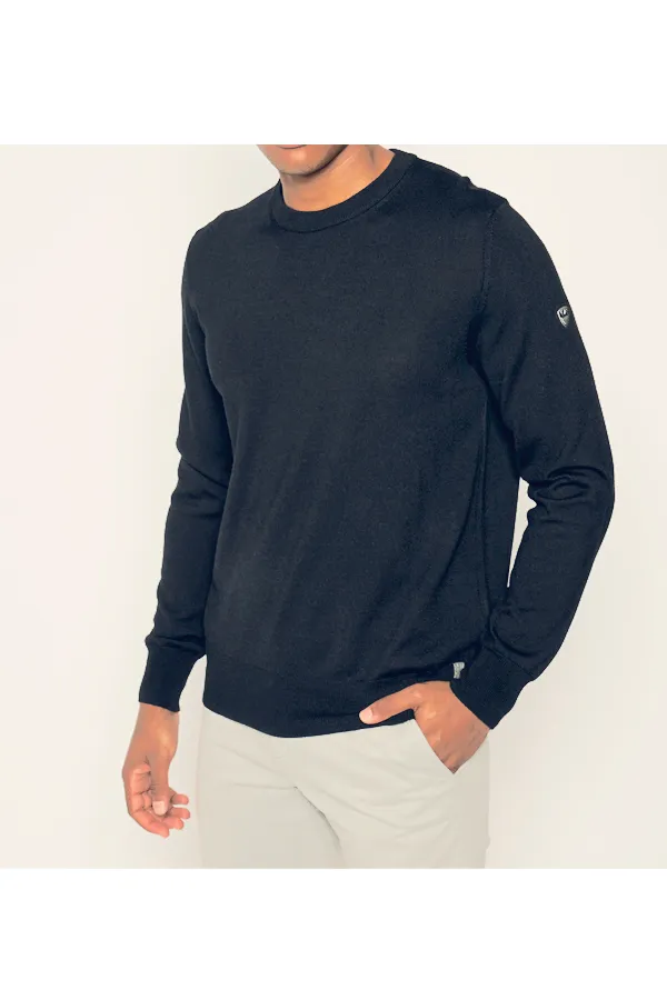 Armani EA7 Knitted Shield Logo Jumper Asphalt