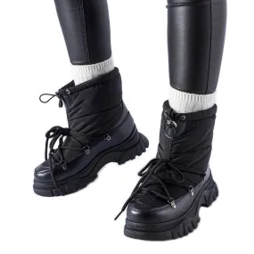 Black Aubine insulated snow boots