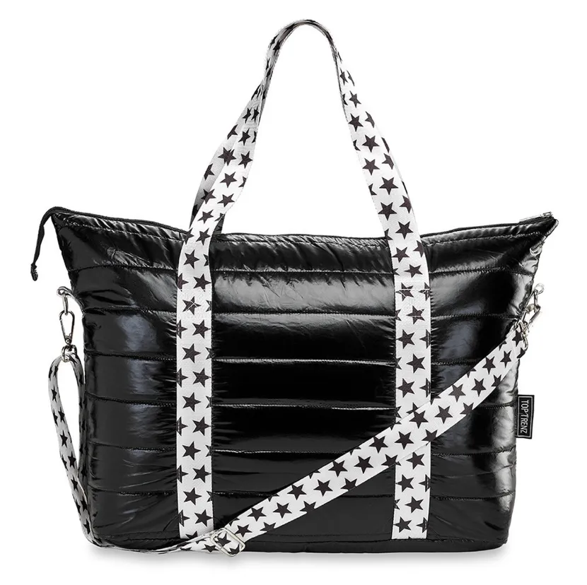 Black Puffer Tote Bag