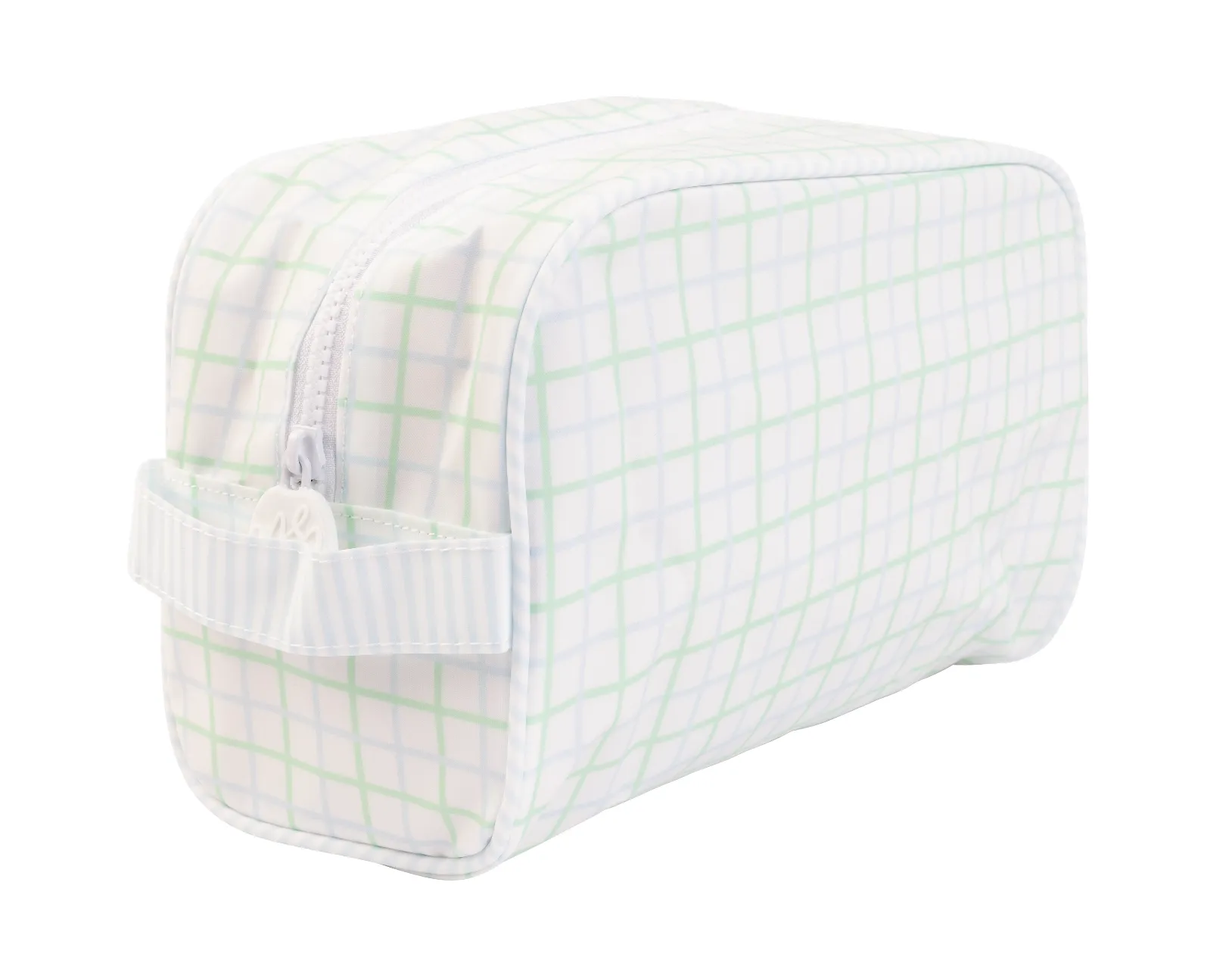 Blue and Green Windowpane Dopp Kit