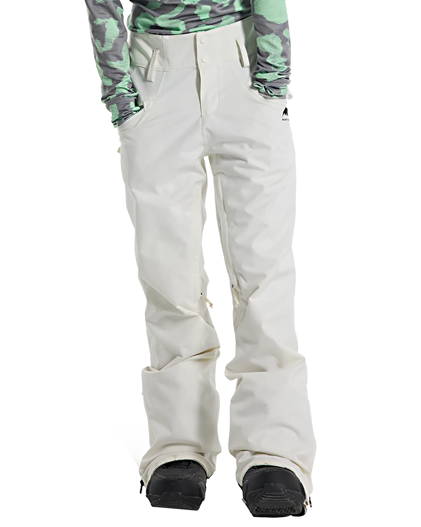 Burton Women's Marcy High Rise Stretch 2L Snow Pants - Stout White | Shop Snow Pants & Suits at Trojan Wake Ski Snow &am