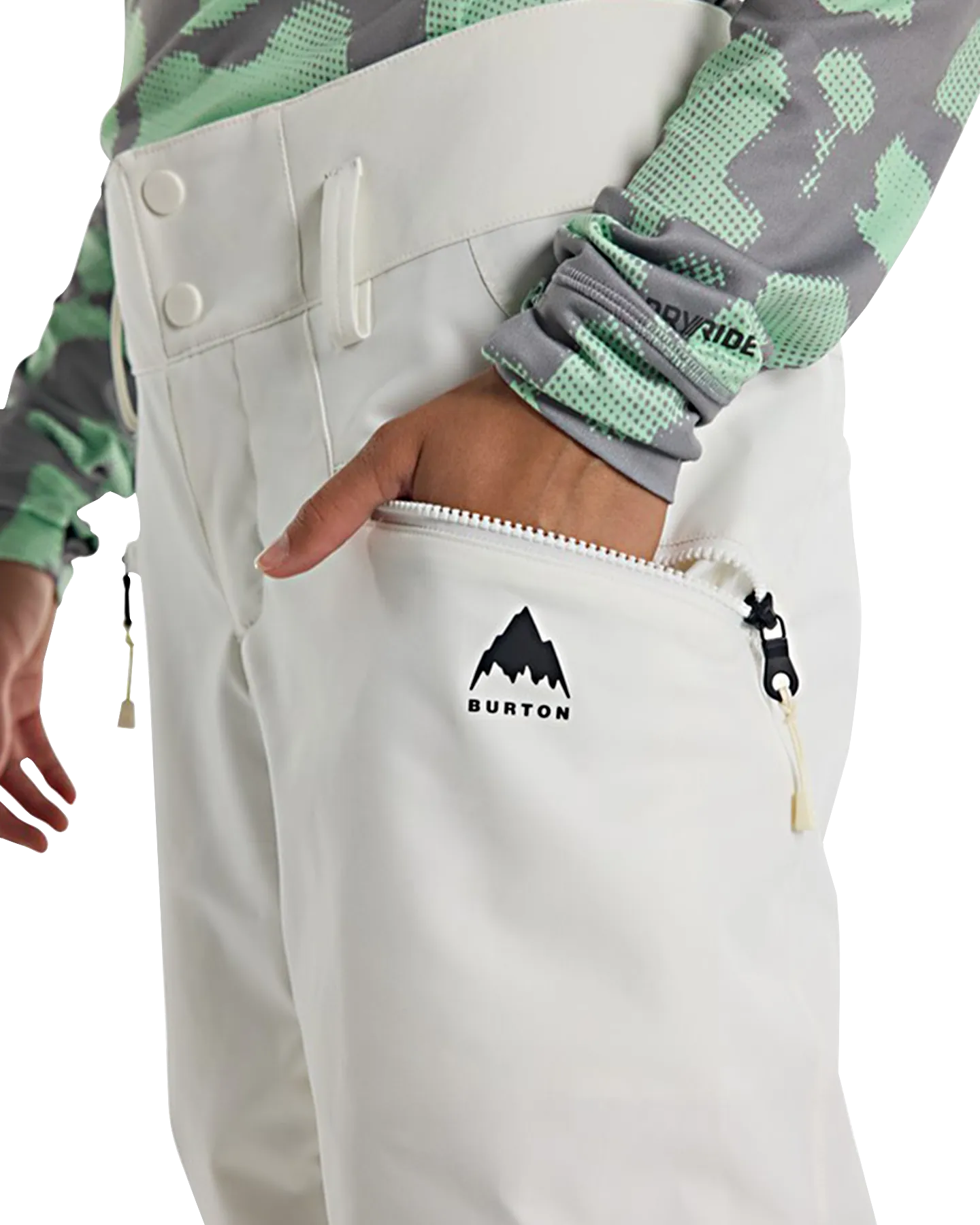 Burton Women's Marcy High Rise Stretch 2L Snow Pants - Stout White | Shop Snow Pants & Suits at Trojan Wake Ski Snow &am