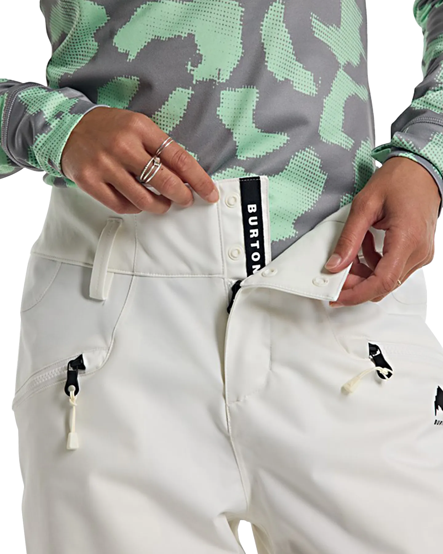 Burton Women's Marcy High Rise Stretch 2L Snow Pants - Stout White | Shop Snow Pants & Suits at Trojan Wake Ski Snow &am