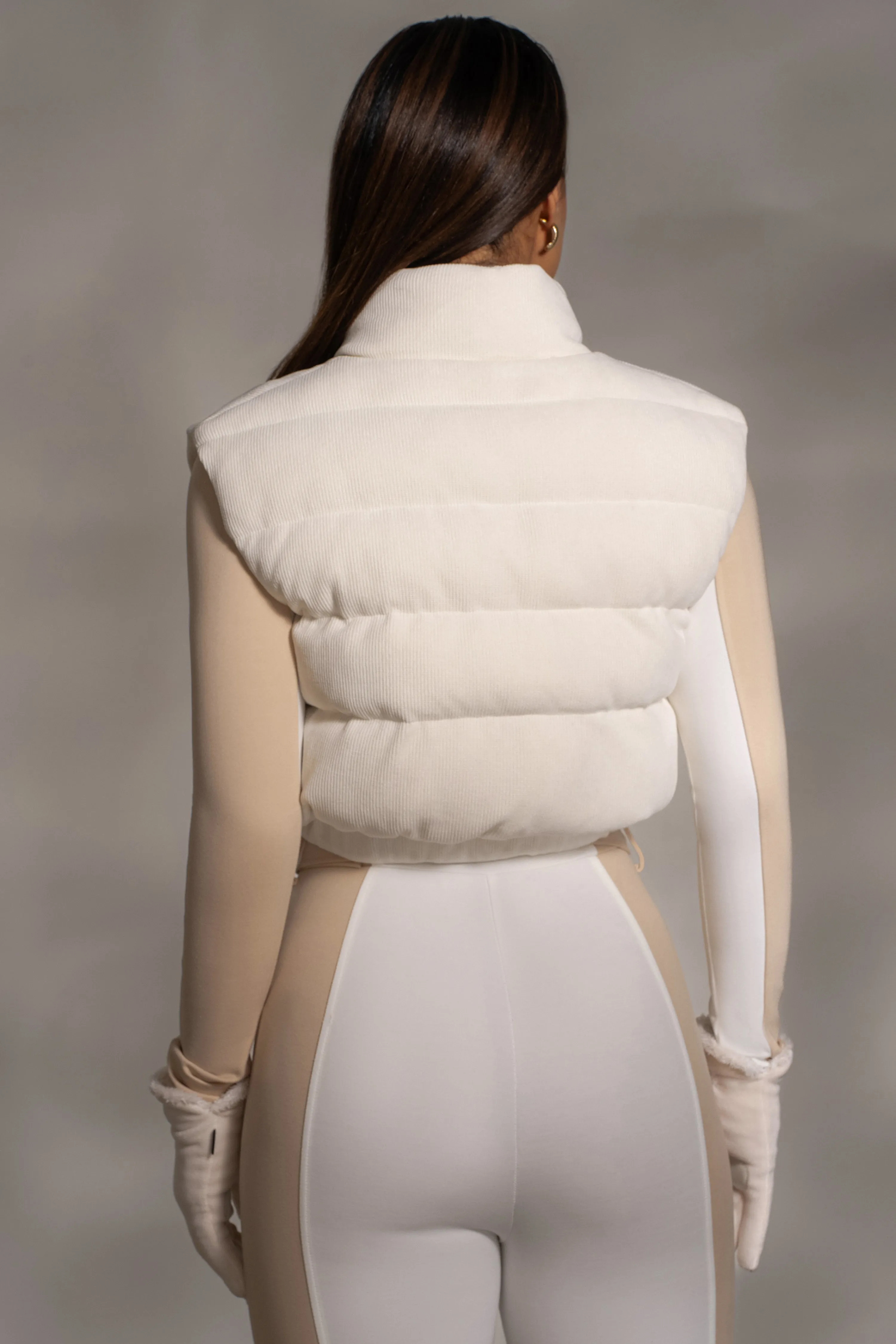 Buttercream Delma Ribbed Puffer Vest