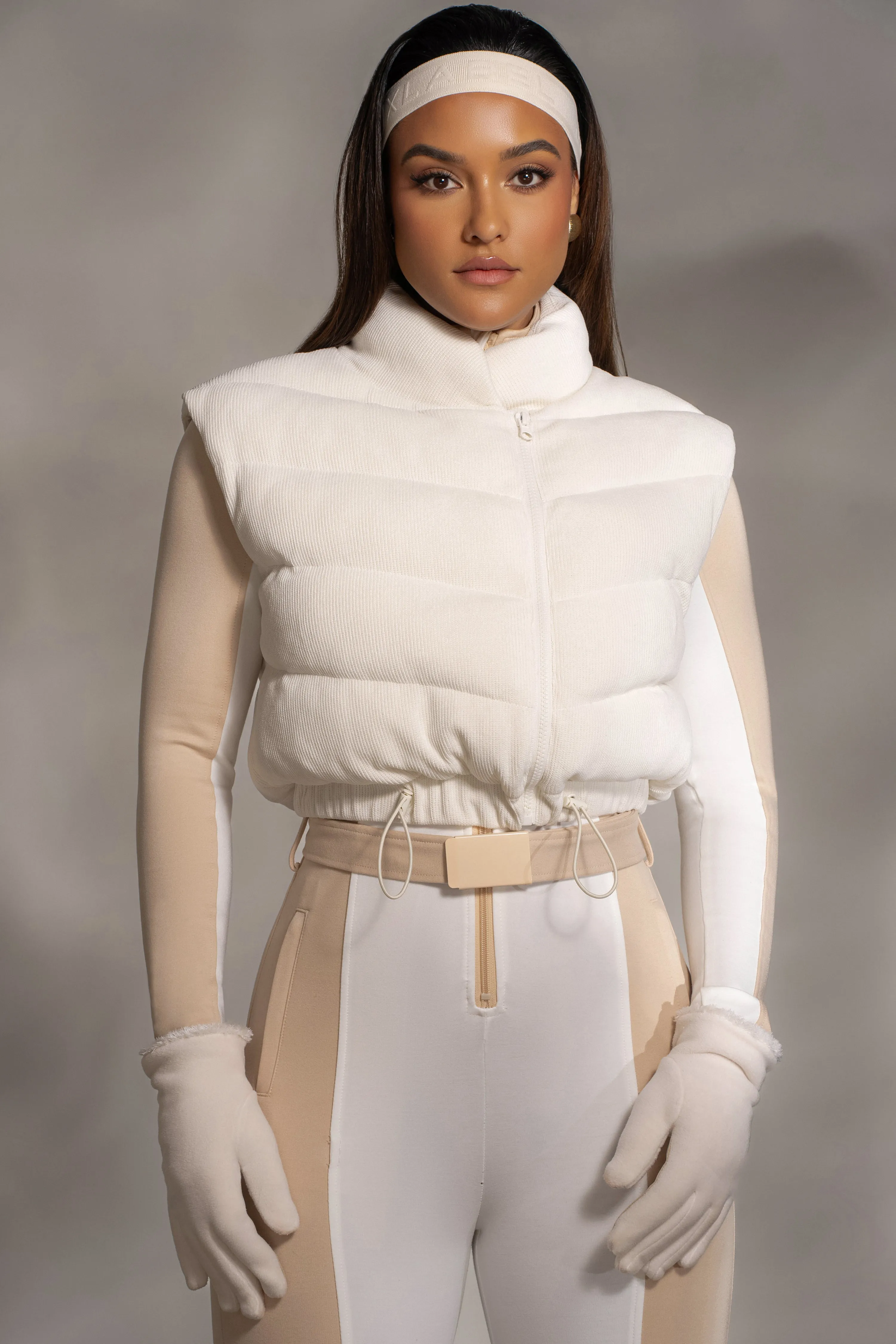 Buttercream Delma Ribbed Puffer Vest