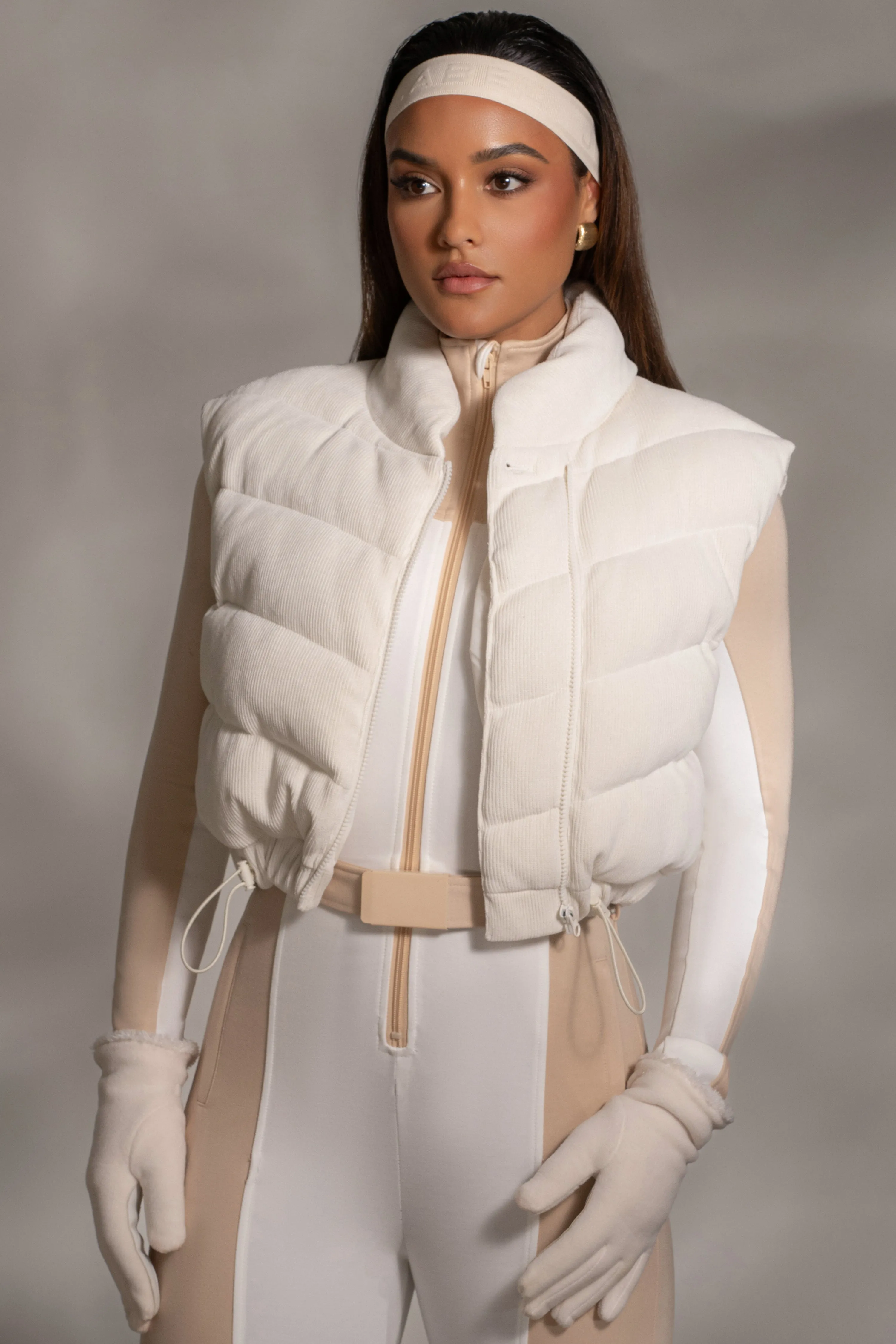 Buttercream Delma Ribbed Puffer Vest