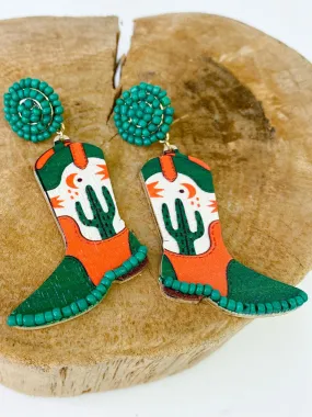 Cactus Boot Earring