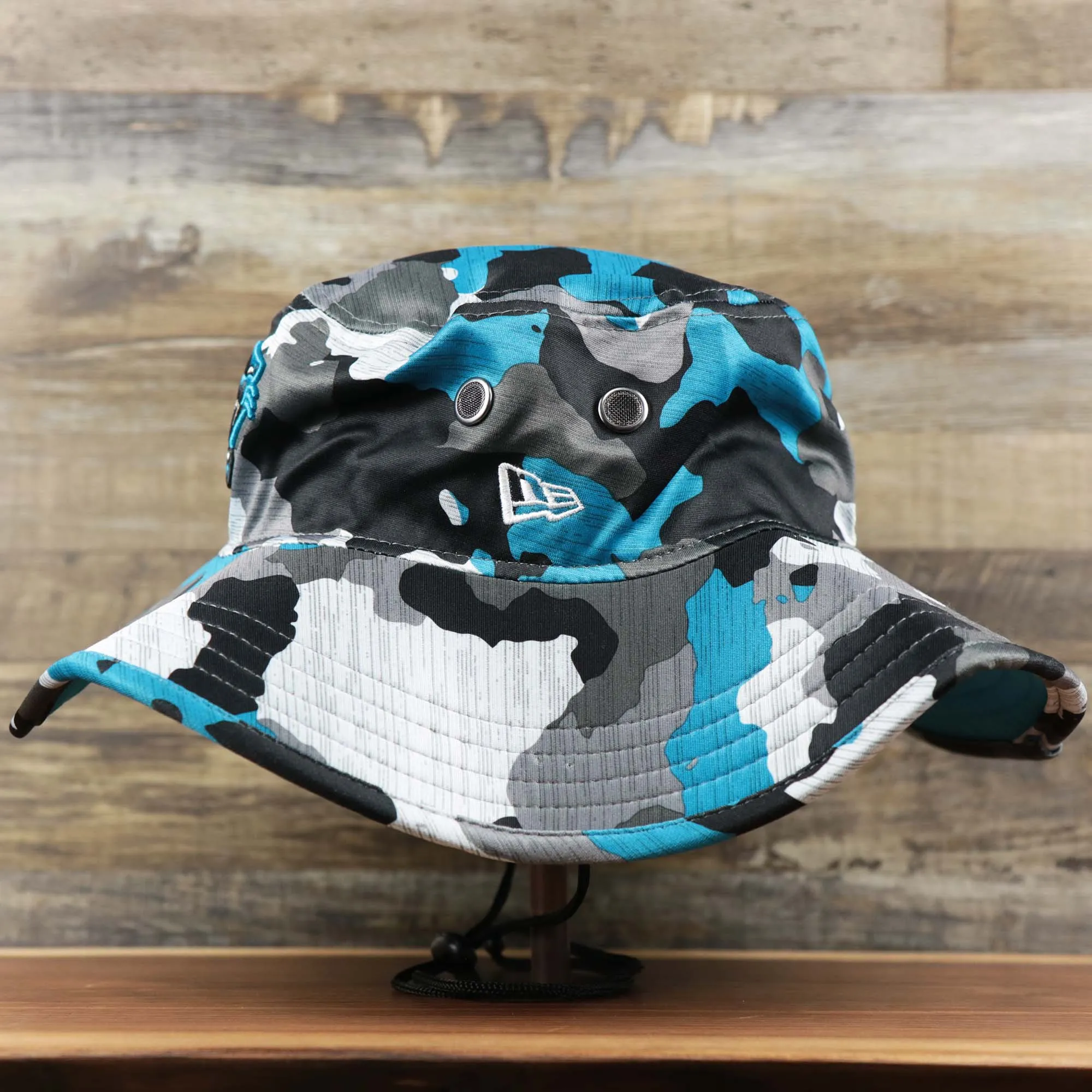 Carolina Panthers NFL Summer Training Camp 2022 Camo Bucket Hat | Aqua Bucket Hat