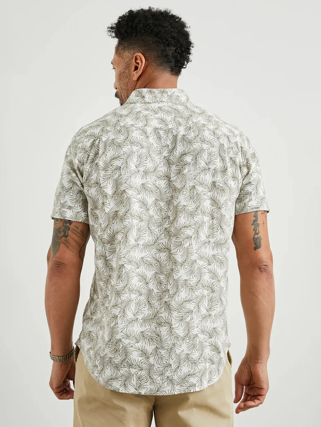 Carson Shirt - Palm Americano White