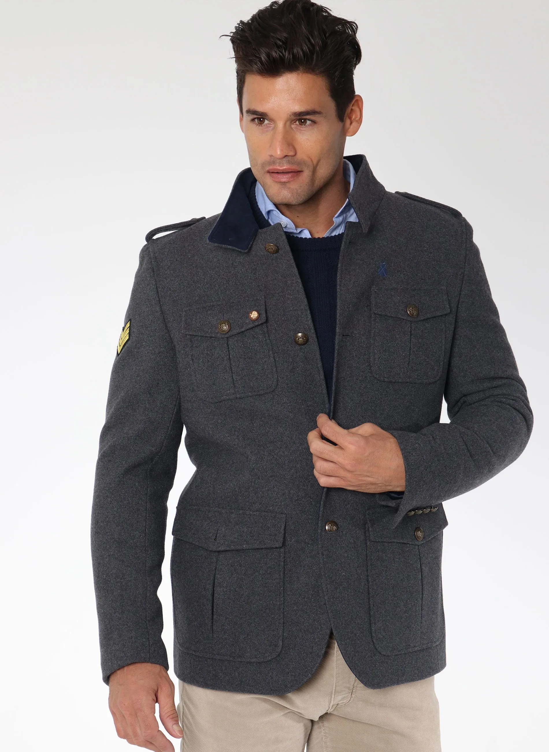 Chaqueta Austriaca Hombre Gris