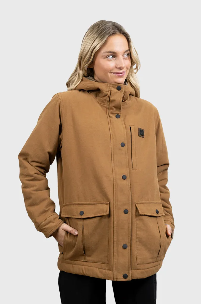 Chaqueta Canvas Reversible Woodstone V2 Camel (Mujer)