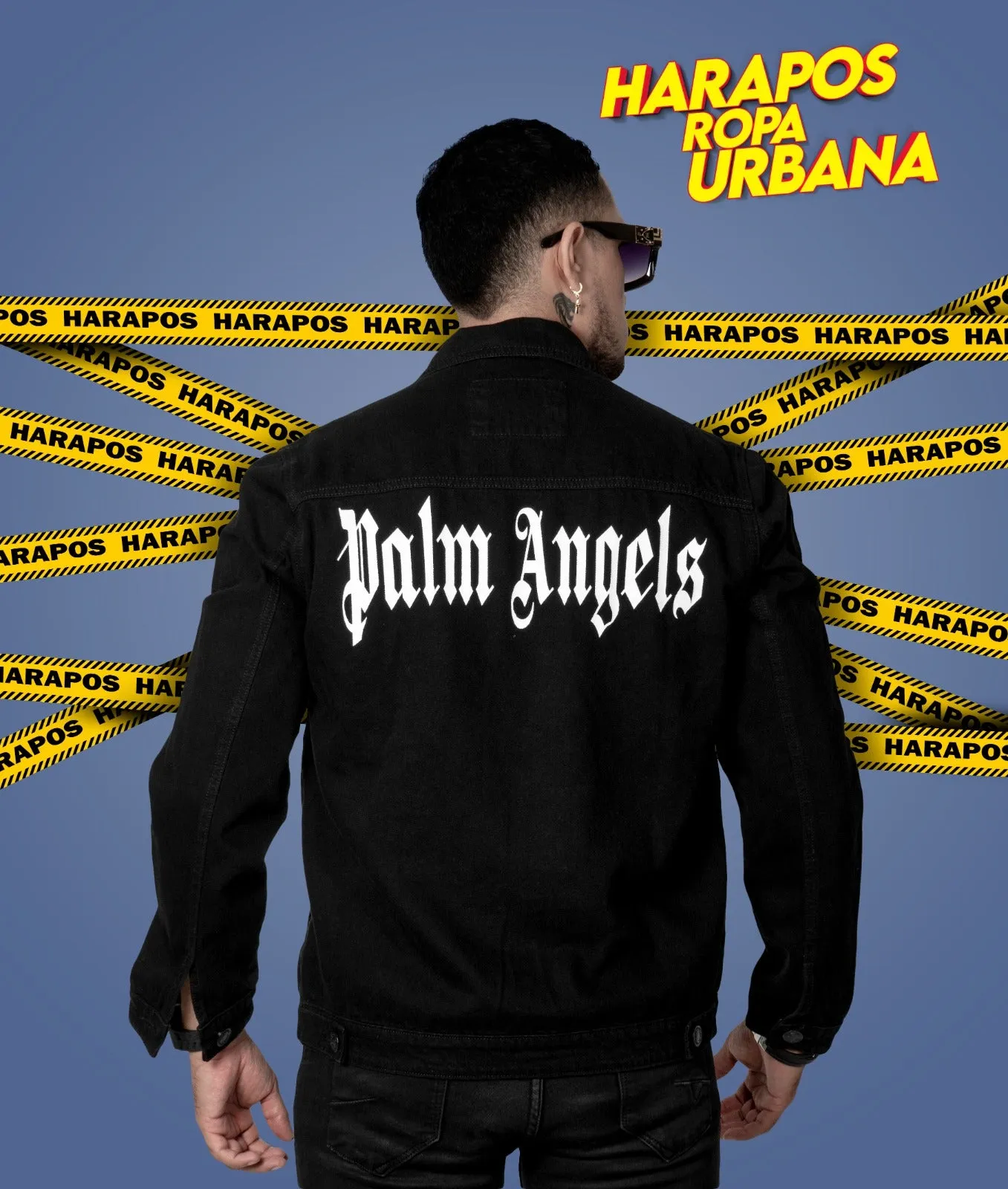 Chaqueta jean palm angels negro