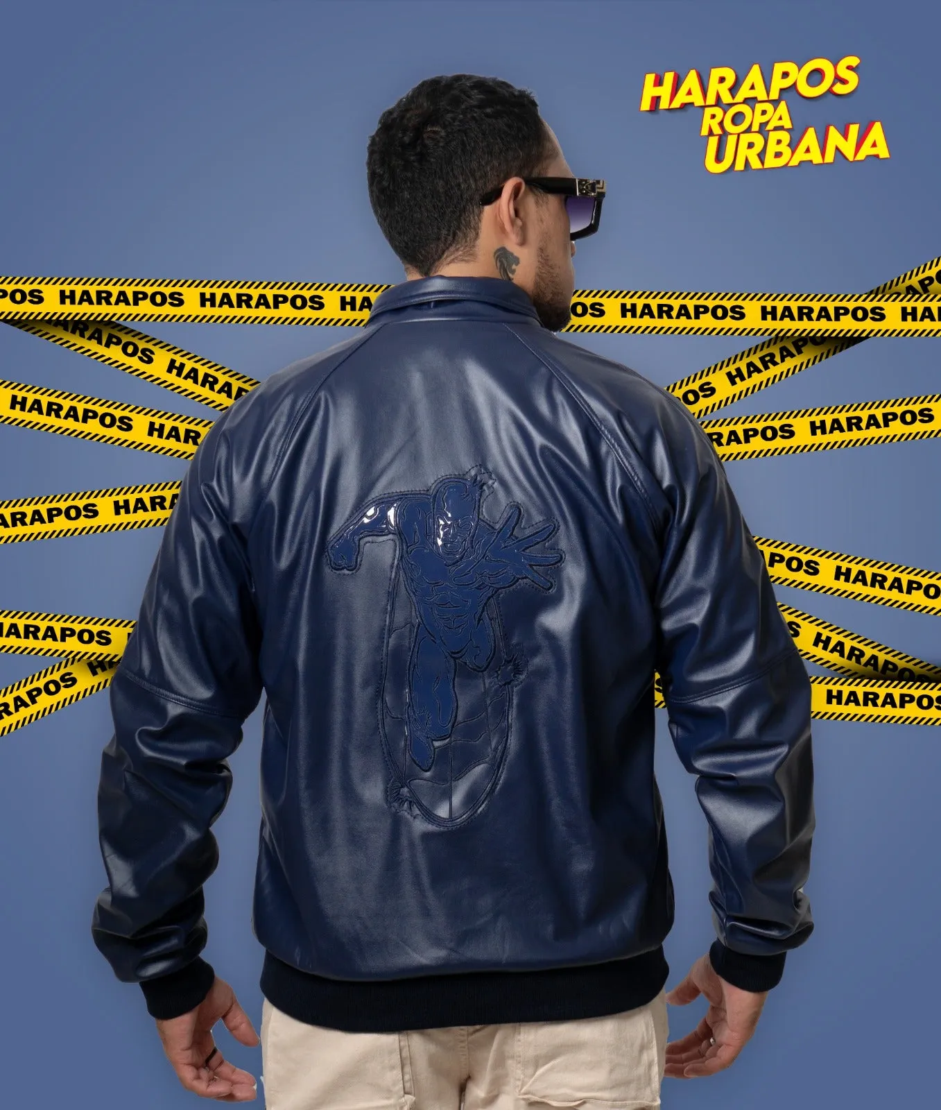 Chaqueta supreme de cuero azul