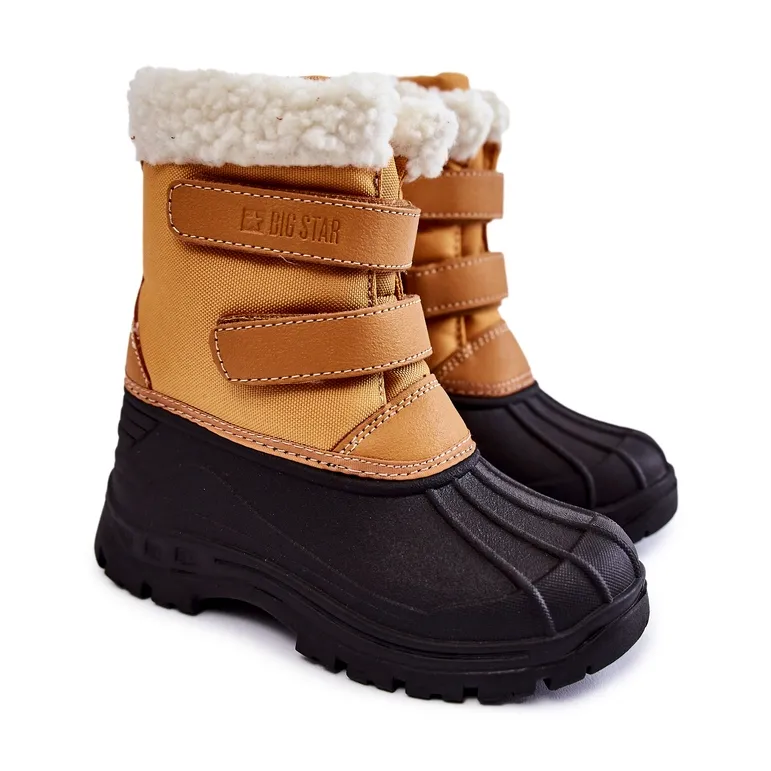 Children's Snow Boots On Velcro Big Star KK374237 Camel orange