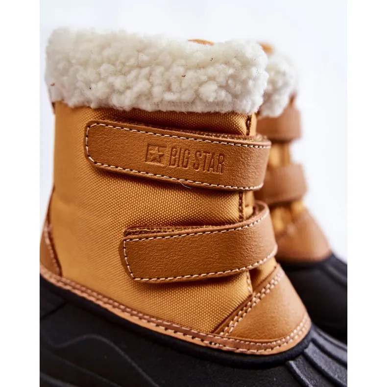 Children's Snow Boots On Velcro Big Star KK374237 Camel orange