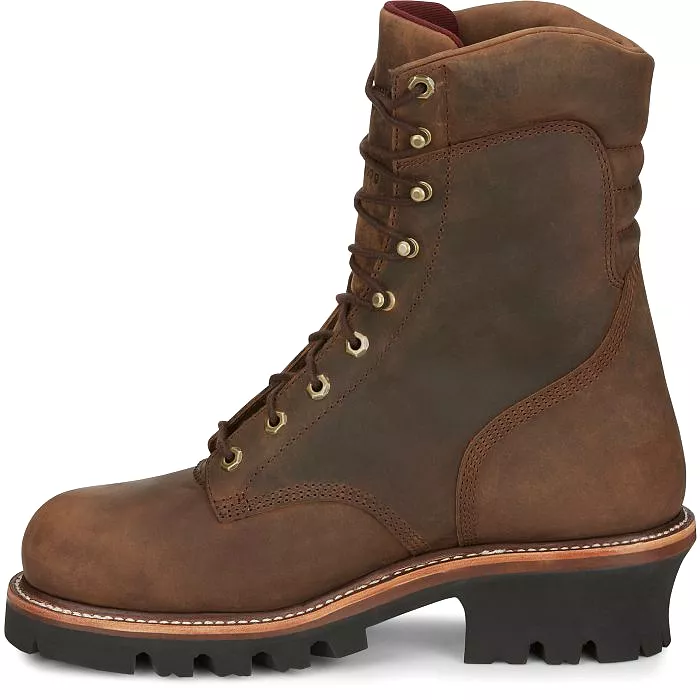 Chippewa Men's 9 Steel Toe WP Ins Logger Work Boot - Brown - 59405