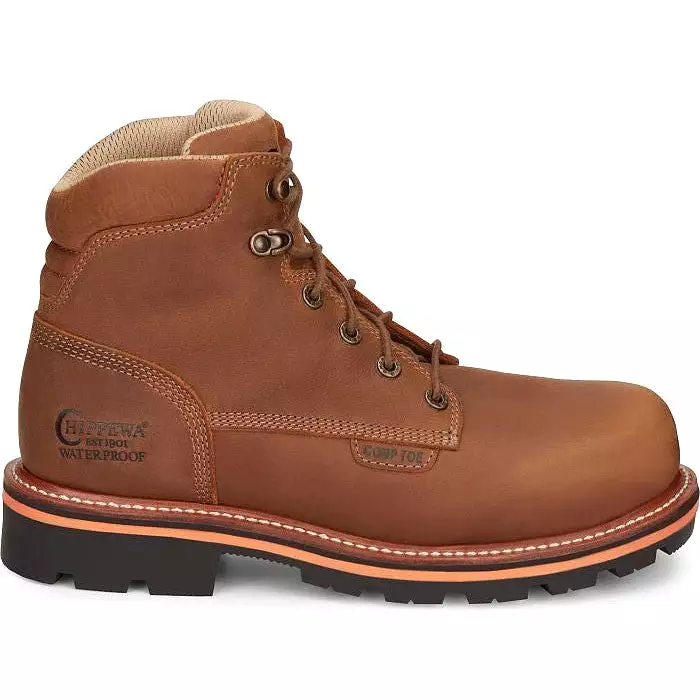 Chippewa Men's Thunderstruck 6 WP Nano Comp Toe Work Boot -Tan- TH1011