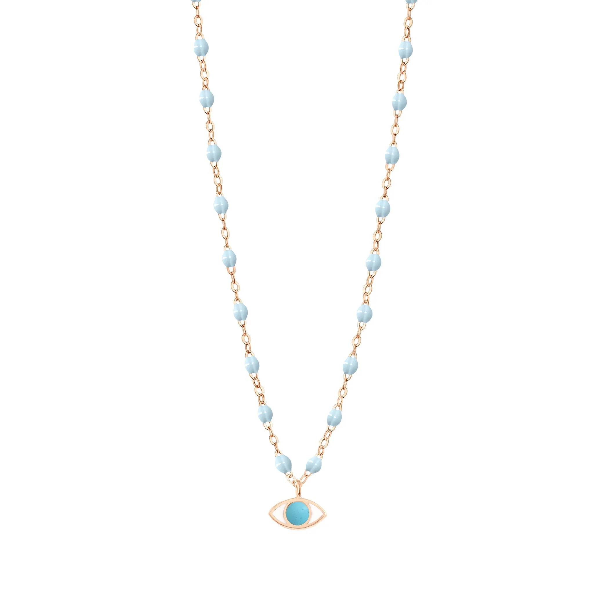 Classic Gigi Baby Blue Eye Necklace, Rose Gold, 16.5