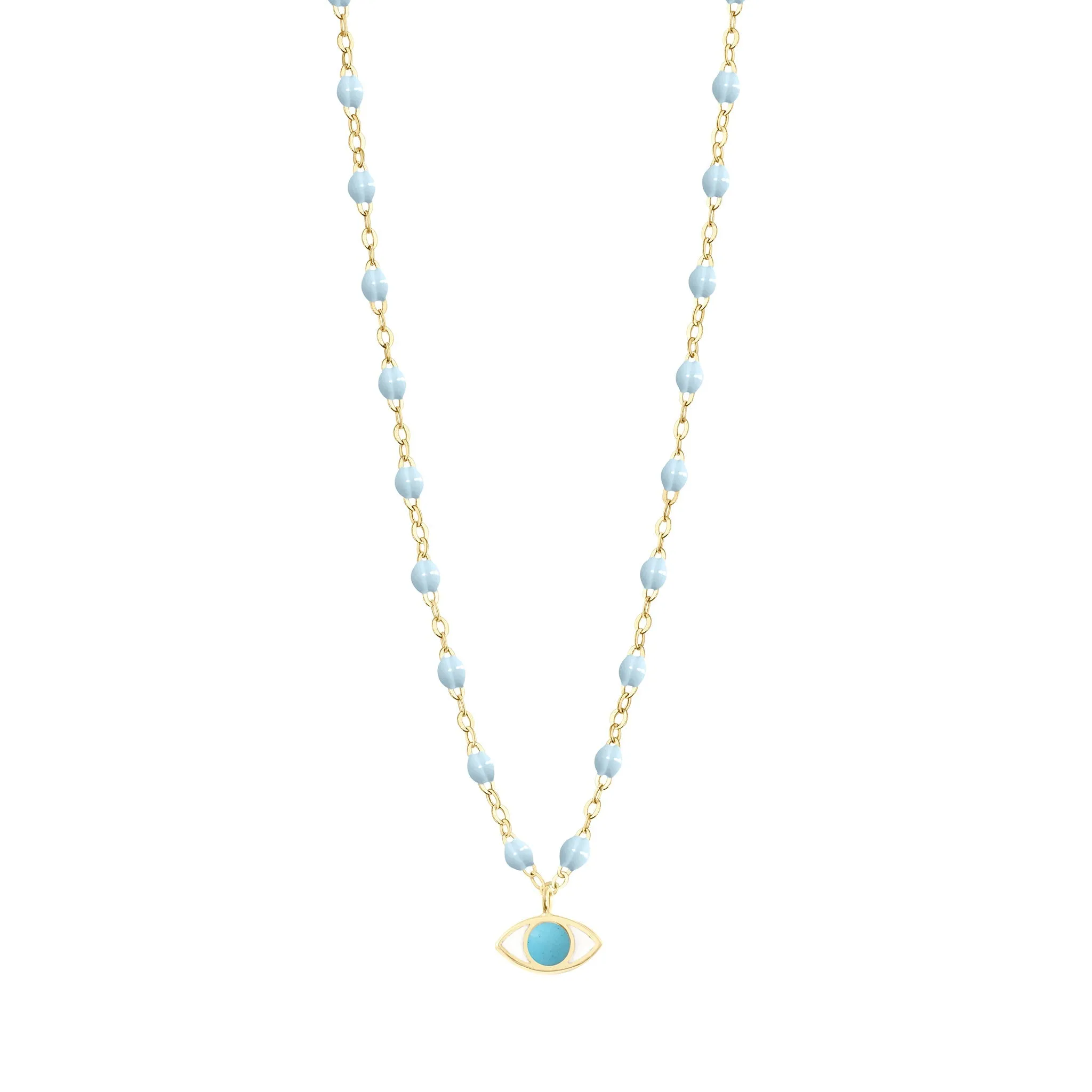 Classic Gigi Baby Blue Eye Necklace, Yellow Gold, 16.5