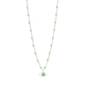 Classic Gigi Baby Blue Eye Necklace, Yellow Gold, 16.5