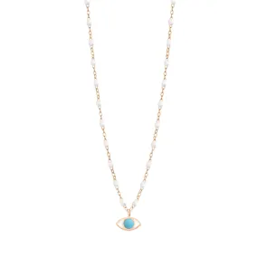 Classic Gigi White Eye Necklace, Rose Gold, 16.5