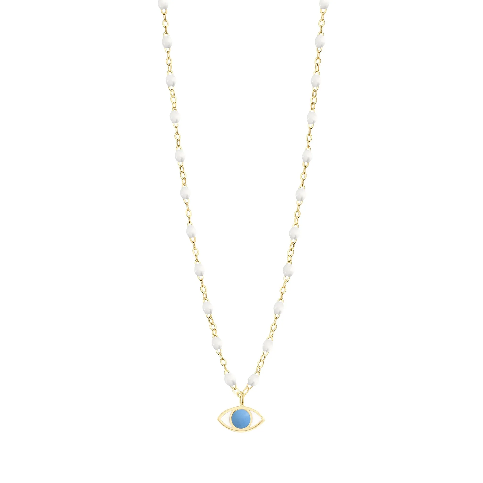 Classic Gigi White Eye Necklace, Yellow Gold, 16.5