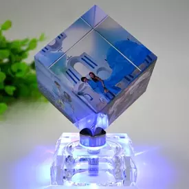 Custom Crystal Photo Frame Rubik's Cube Keepsake 50mm