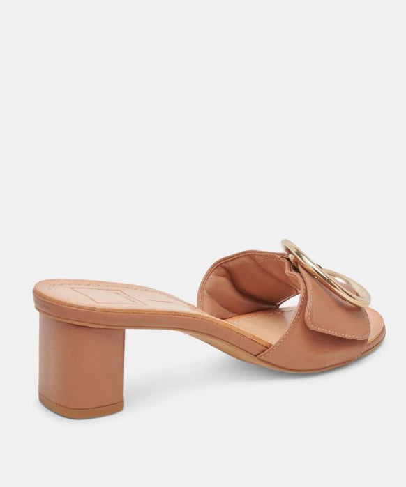 Dolce Vita Laika Block Heel Buckle Slides - Cider Leather