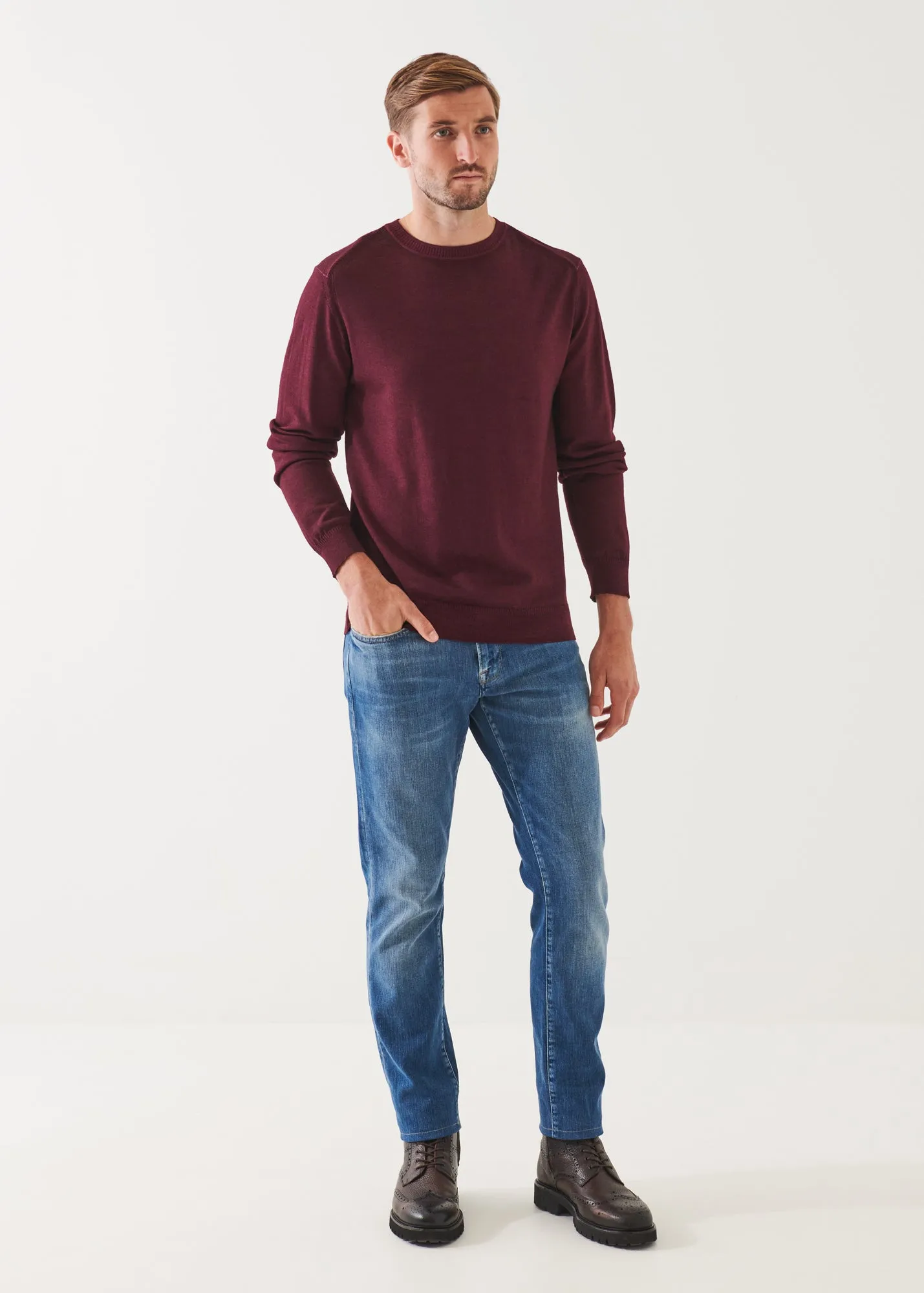 EXTRA-FINE MERINO VINTAGE WASH CREWNECK