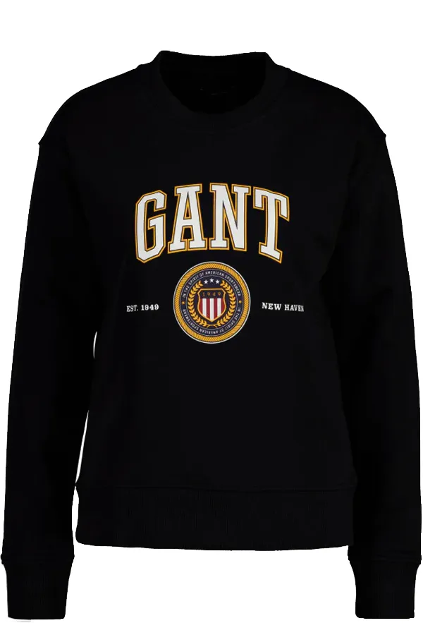 GANT Women Crest Logo Sweatshirt Black