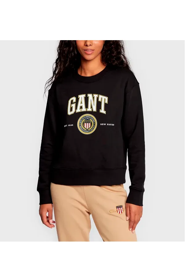 GANT Women Crest Logo Sweatshirt Black