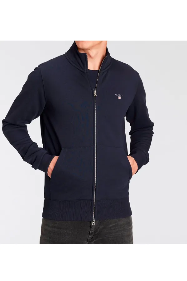 GANT Zip Cardigan Regular Navy